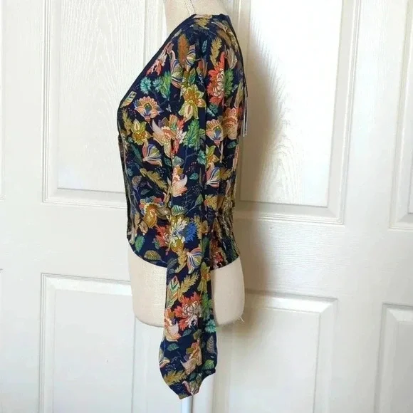 Buffalo David Bitton Lace Trim Raquel Botanical Blouse - Picture 7 of 10